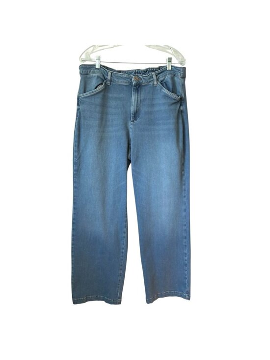 J Jill Denim - J Jill Womens Denim Jeans Size 18 Trouser Full Leg Elastic Waist High Rise 31"